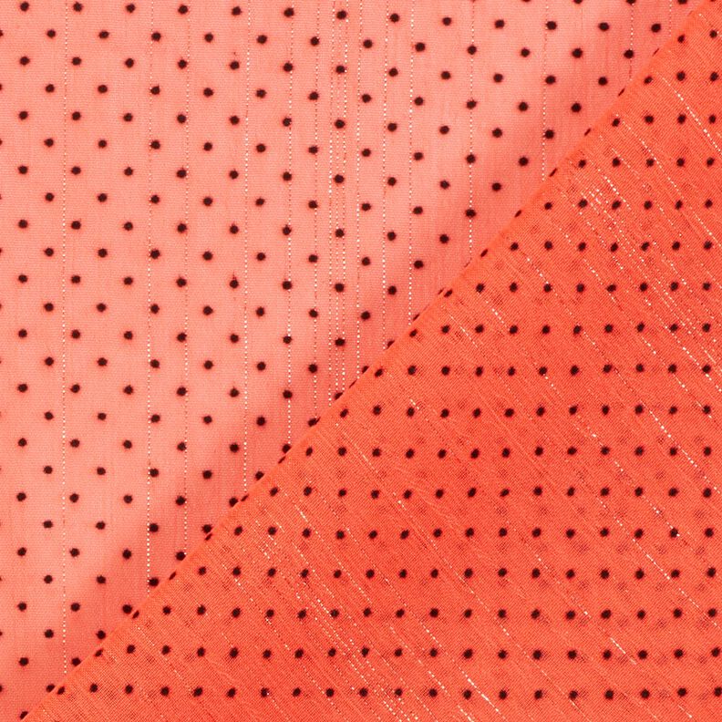 Třpitivý šifon proužky a tečky – oranžová,  image number 4