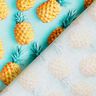 Bavlněná látka Popelín Ananas – modrá aqua/žlutá,  thumbnail number 4
