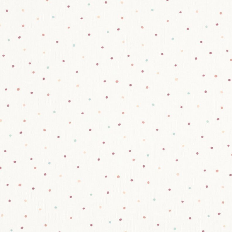 Bavlněný žerzej Barevné puntíky – vlněná bílá, image number 1