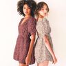 Mušelín / dvojitá mačkaná tkanina Dvoubarevné květy  | Poppy Fabrics – tmavě starorůžová/černá,  thumbnail number 5