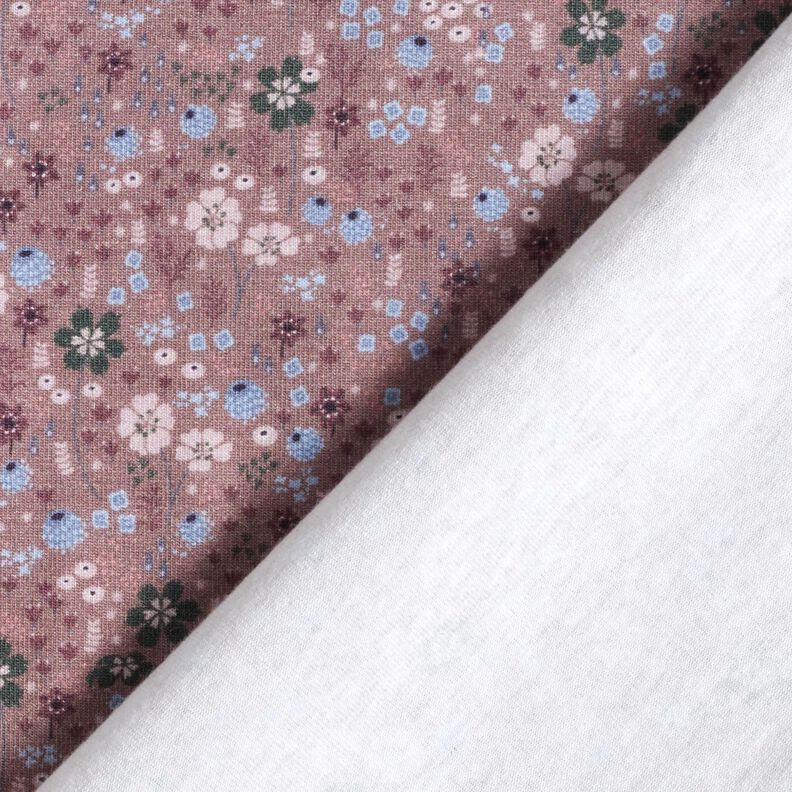 Bavlněn&yacute; žerzej Lesn&iacute; květinov&aacute; louka digit&aacute;ln&iacute; potisk &ndash; tmavě starorůžov&aacute;,  image number 4