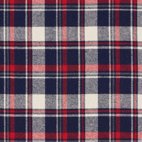 Bavlněný flanel Kostka – černomodrá/karmínově červená, 