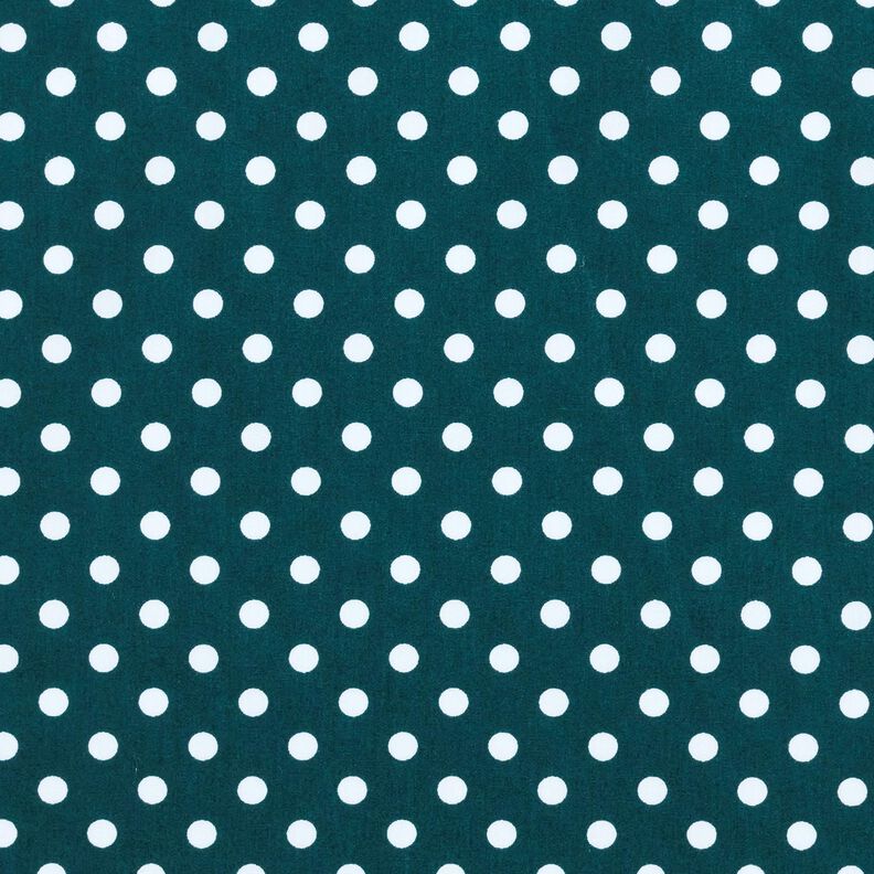 Bavlněný popelín Polka Dots – tmavě zelená/bílá, image number 1