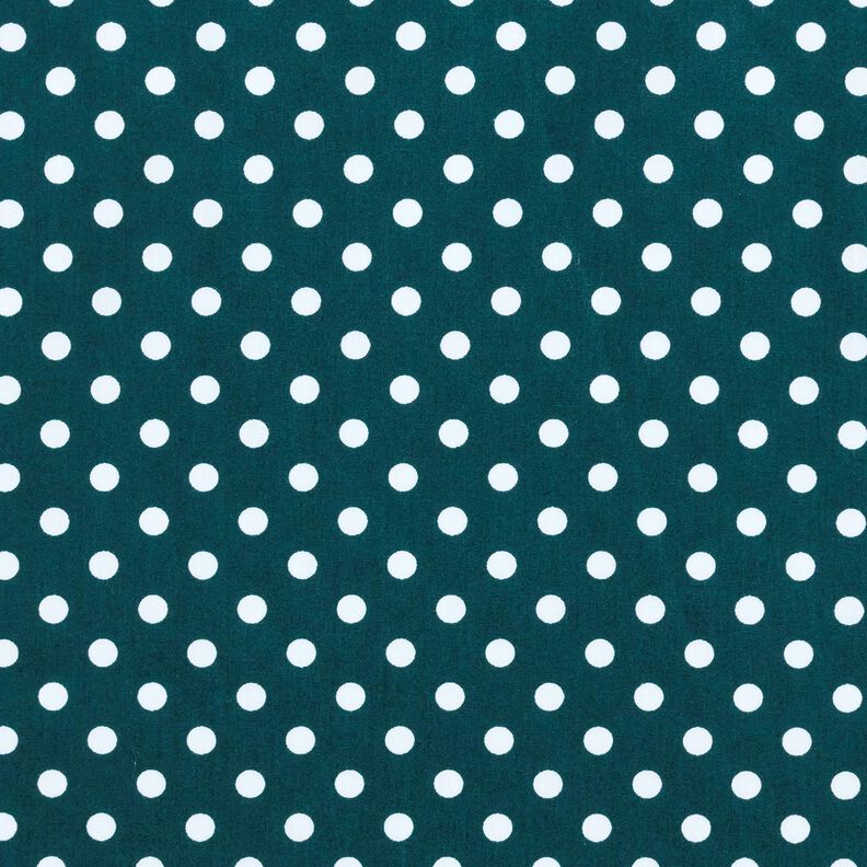 Bavlněný popelín Polka Dots – tmavě zelená/bílá,  image number 1