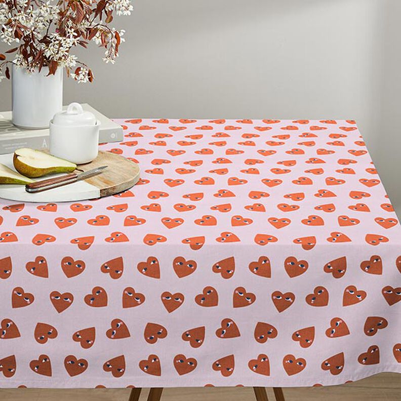 Bavlněná látka Kreton Velká srdce – rose/červená,  image number 8