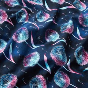 Bavlněný žerzej Pampelišky | Glitzerpüppi – noční modrá/purpurová, 
