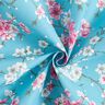 Povrstvená bavlna Třešňové květy – modrá aqua,  thumbnail number 3