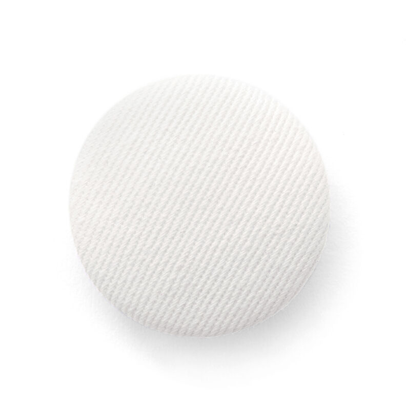 Potažený knoflík, Bavlněný kepr – vlněná bílá,  image number 1