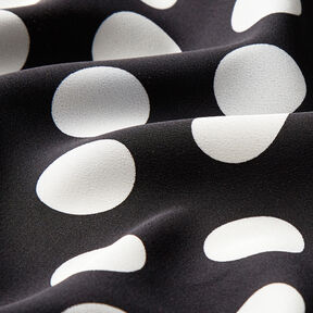 Krepová tkanina puntíky [2,5 cm] – černá, 