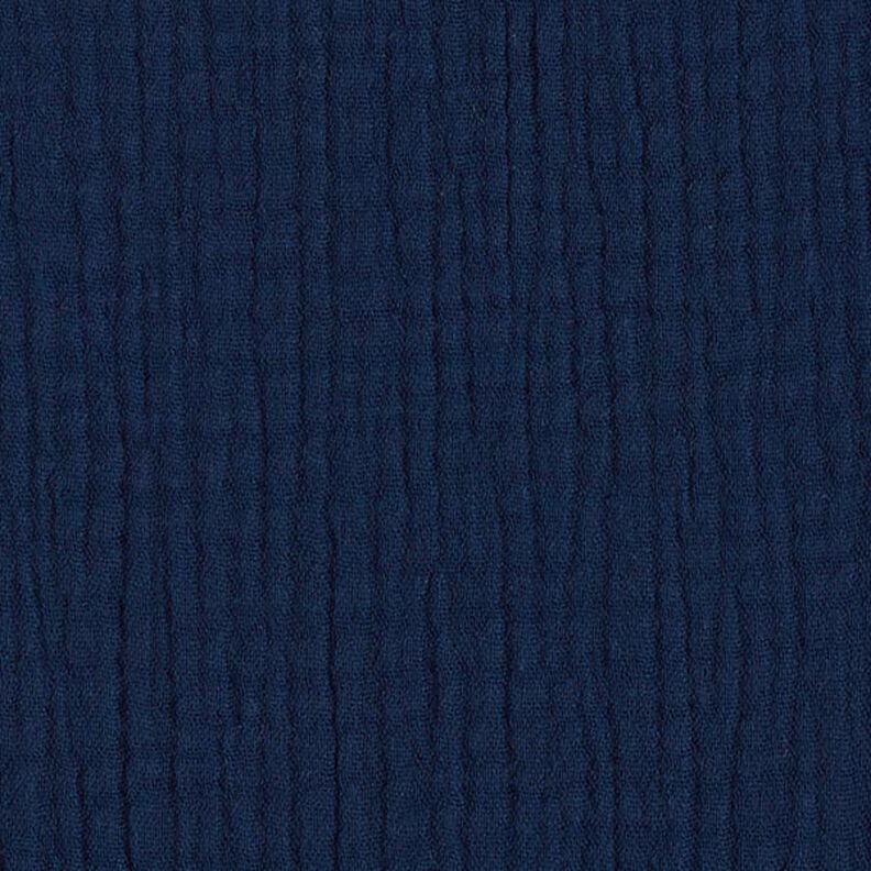 GOTS Třívrstvý bavlněný mušelín – noční modrá,  image number 4