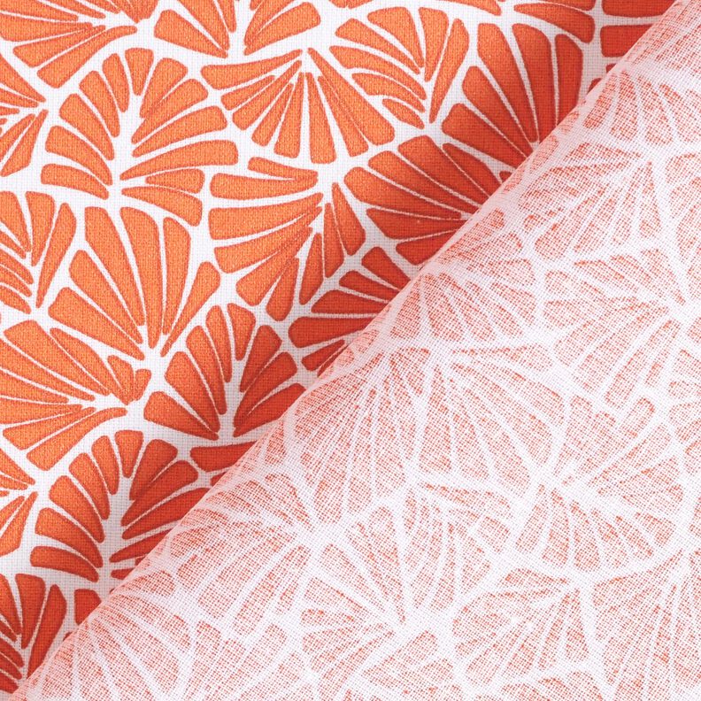 Povrstvená bavlna Abstraktní mini listy – oranžová/bílá, image number 5