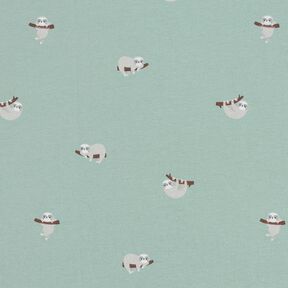 Bavlněný žerzej Lenochodi – světle mátová, 