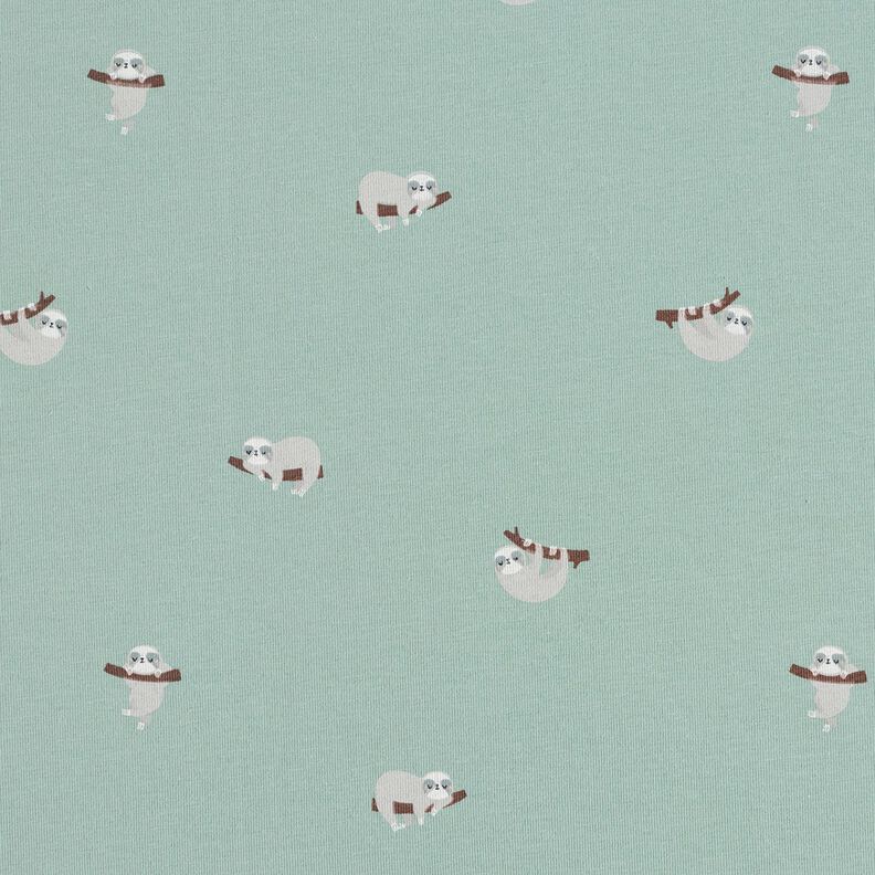 Bavlněný žerzej Lenochodi – světle mátová,  image number 1