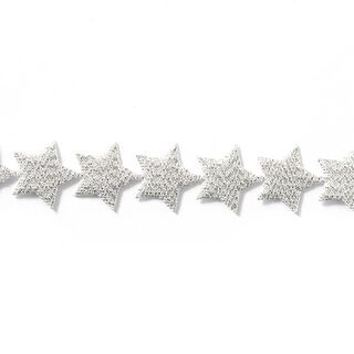 Samolepicí girlanda s hvězdami [20 mm] - stříbrná kovový, 