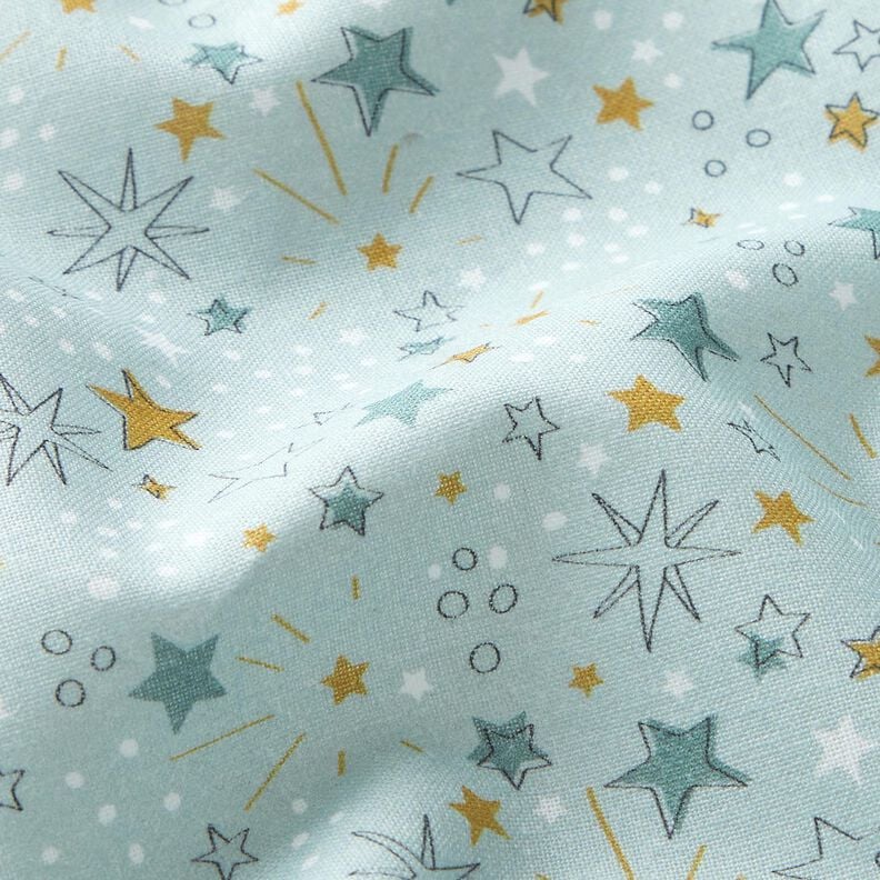 Bavlněný popelín Hvězdné nebe – baby modra,  image number 2