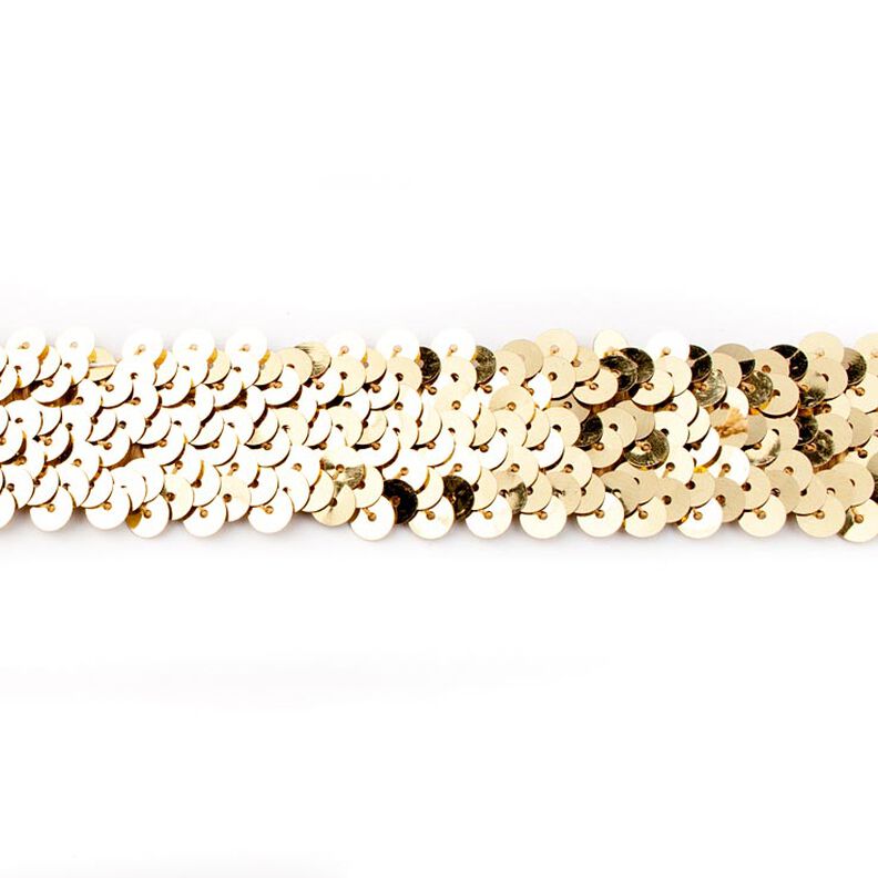 Elastický pajetkový prýmek [30 mm] – zlatá metalická,  image number 1