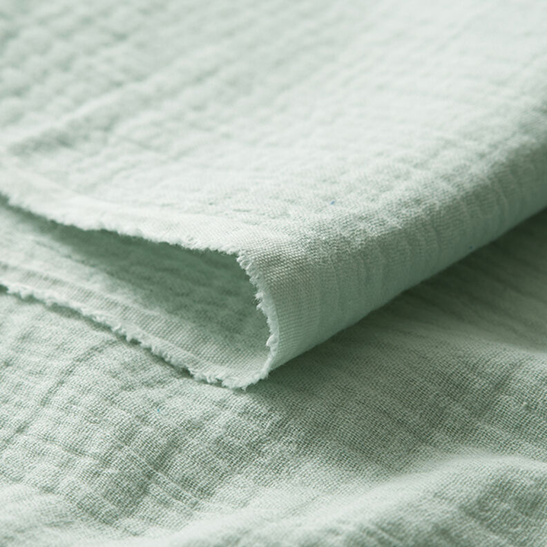 Mušelín / dvojitá mačkaná tkanina – mátově,  image number 5
