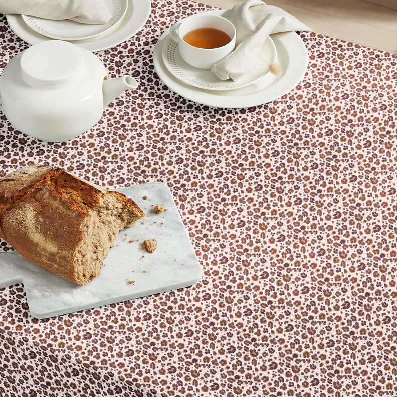 Bavlněná látka Kreton Velké leopardí skvrny – středně hnědá/světle béžová, image number 5