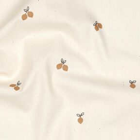 GOTS Bavlněný popelín Malé citrony | Poppy Fabrics – přírodni/srnčí hnědá, 