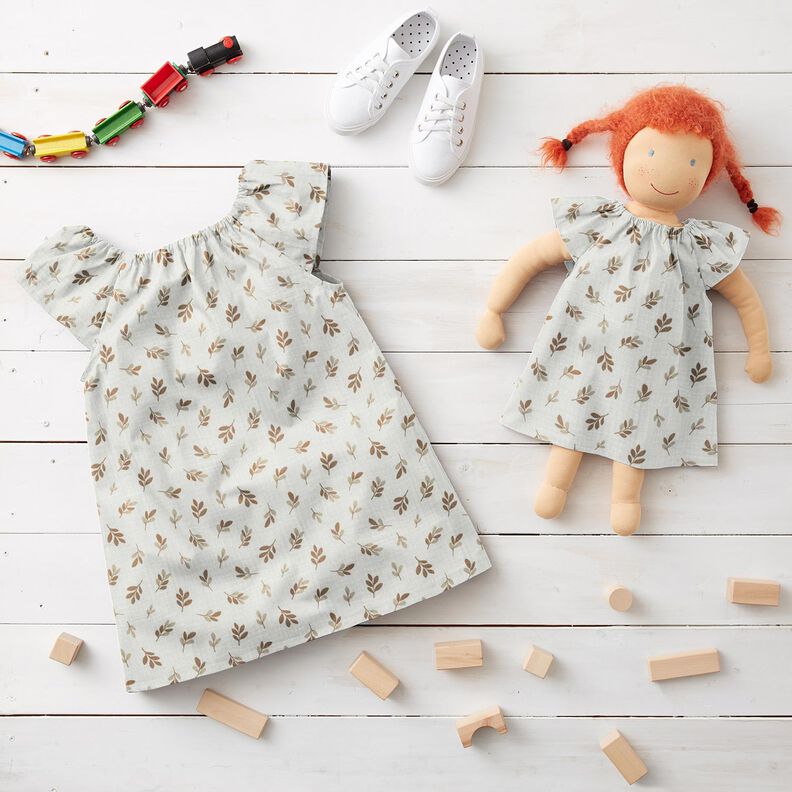 Mušelín / dvojitá mačkaná tkanina Větvičky | Poppy Fabrics – slonová kost/mocca,  image number 5