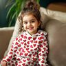 Teplákovina počesaná Srdíčka | Poppy Fabrics – přírodni/červená,  thumbnail number 5
