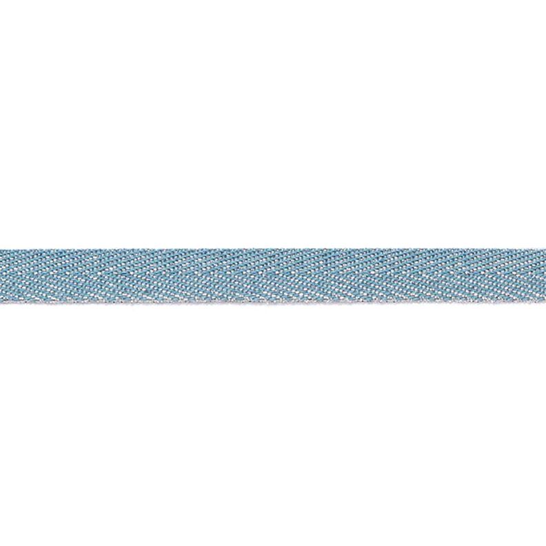 Tkaná stuha Metalický [9 mm] – brilantní modrá/stříbrná metalická,  image number 2