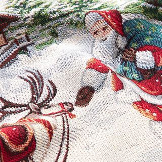 Panel Gobelín Santa Claus, materiál s lurexem – vlněná bílá, 