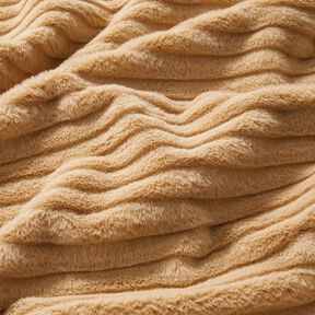 Široké vodorovné pruhy z umělé kožešiny – béžová, 