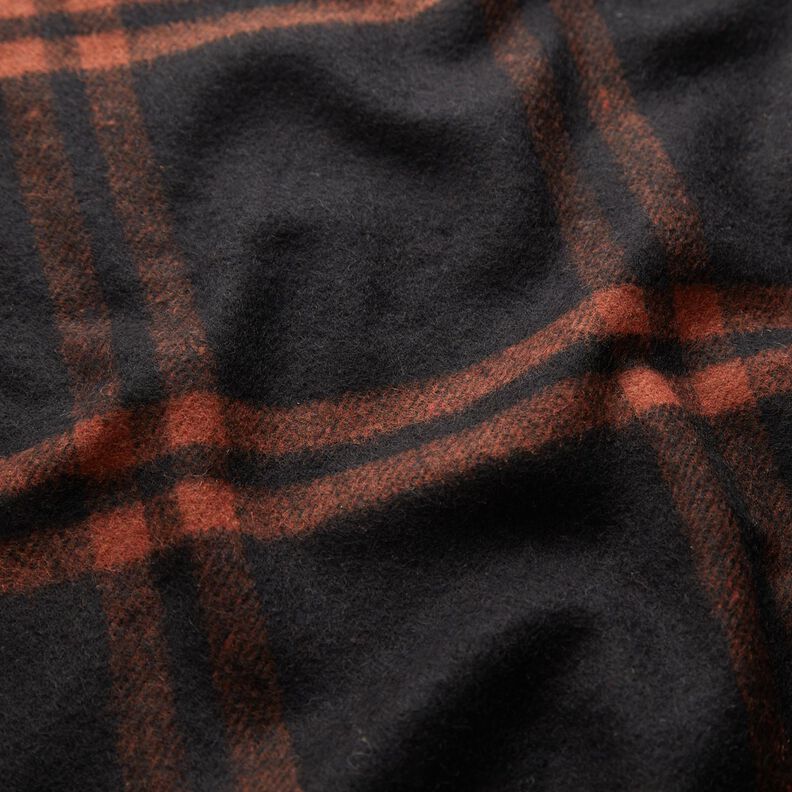 Kabátovina ze směsi vlny tartan – terracotta/černá,  image number 2