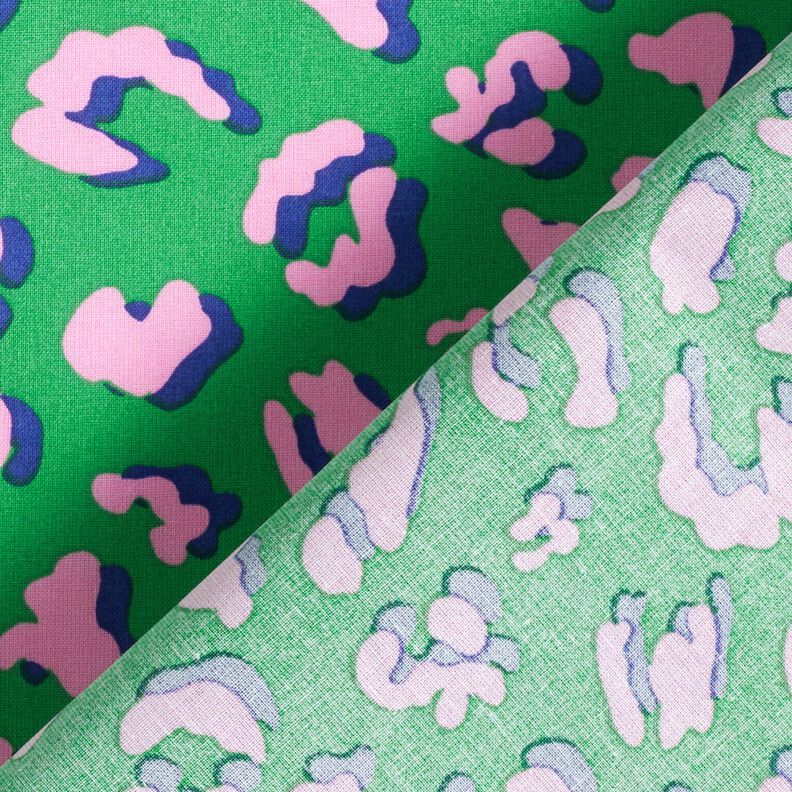 Povrstvená bavlna Abstraktní Leopardí vzor | Poppy Fabrics – zelená/růžová, image number 4