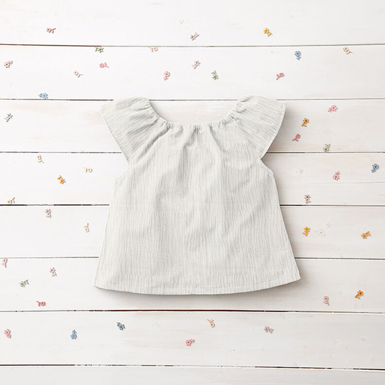 Mušelín / dvojitá mačkaná tkanina – vlněná bílá,  image number 8