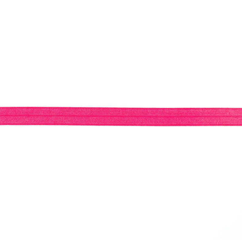 Elastická lemovací stuha  lesklý [15 mm] – výrazná jasně růžová,  image number 1