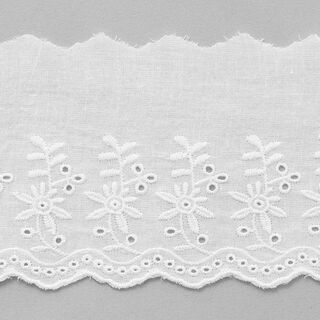 Festonová krajková stuha s květinami [ 9 cm ] – bílá, 