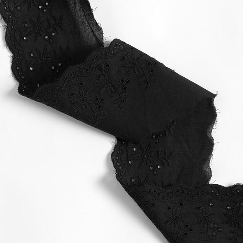 Festonová krajka Zahradní květina [90mm] - černá,  image number 2
