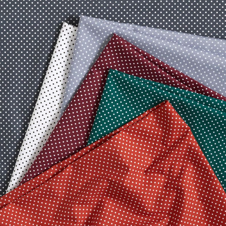 Bavlněný popelín Mini puntíky – ocelová modr/bílá, image number 5