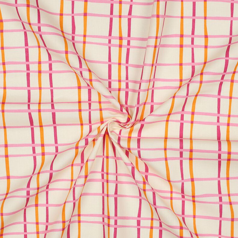 Bavlněný popelín Zvlněná kostka | Poppy Fabrics – kremová/růžová,  image number 3