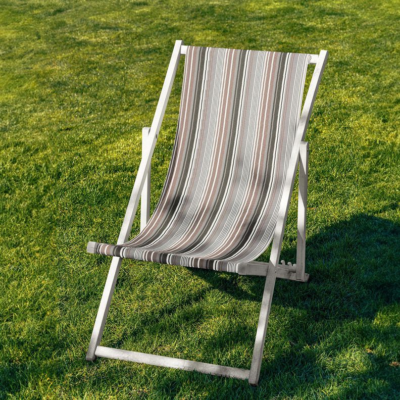 Outdoor Lehátkovina Podélné proužky 44 cm – světle hnědá/světle šedá,  image number 4