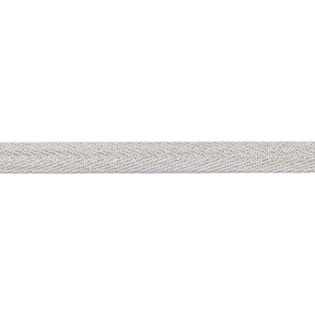 Tkaná stuha Metalický [9 mm] – stříbrná/stříbrná metalická, 