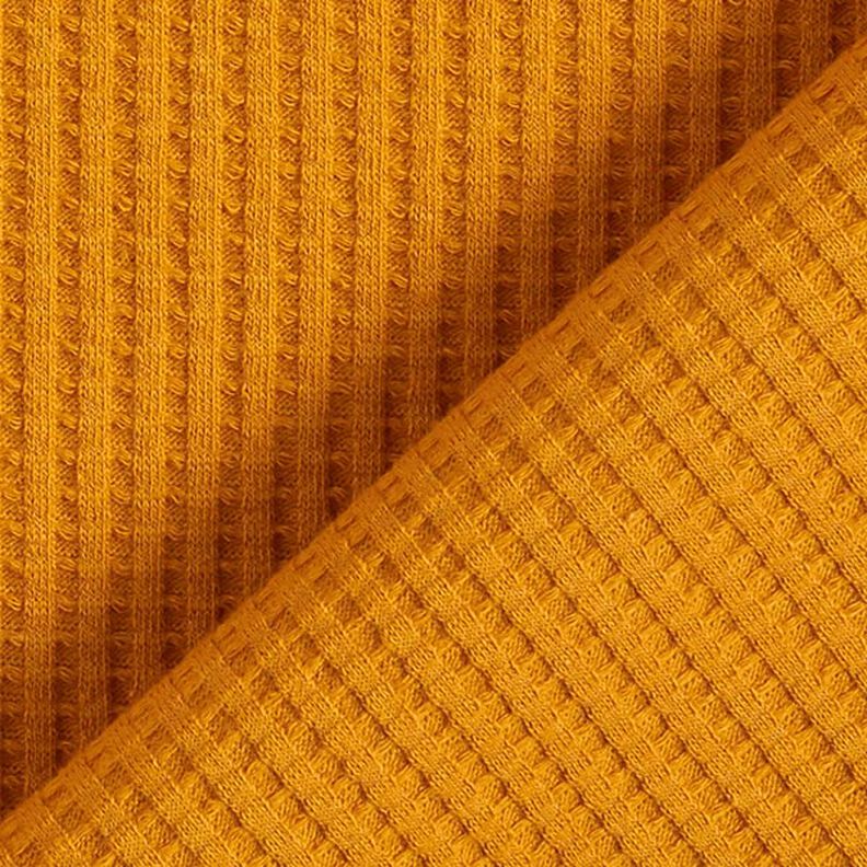 Bavlněný vaflový žerzej jednobarevný – kari žlutá,  image number 3