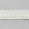 Festonová krajková stuha s listy [ 30 mm ] – vlněná bílá,  thumbnail number 2