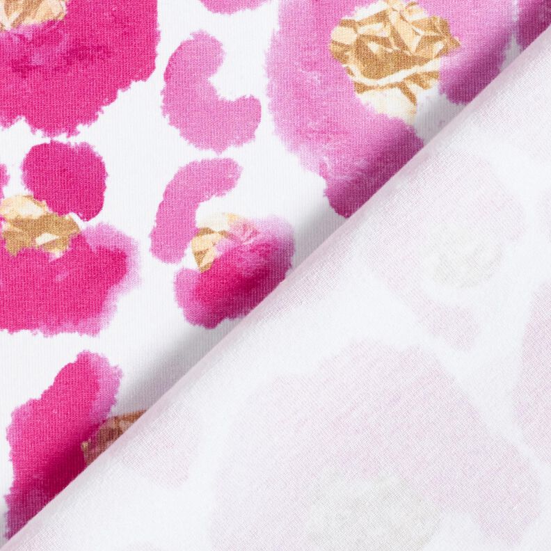 Bavlněný žerzej Leopard se zlatými tečkami | Glitzerpüppi – bílá/purpurová,  image number 4