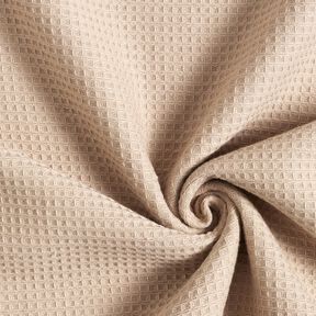Froté látka/Vaflové piké Jednobarevné provedení – taupe (šedohnědá), 