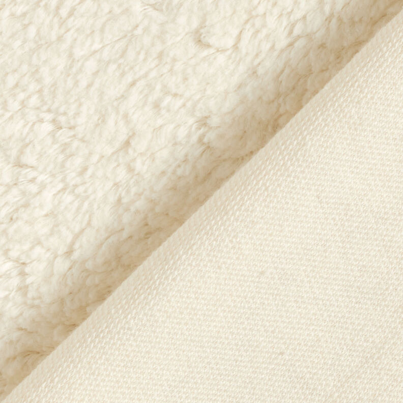 Materiál sherpa Směs s bavlnou Jednobarevné provedení – vlněná bílá,  image number 4