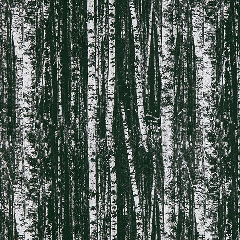 Dekorační látka Polopanama Březový les – černá/bílá,  image number 1