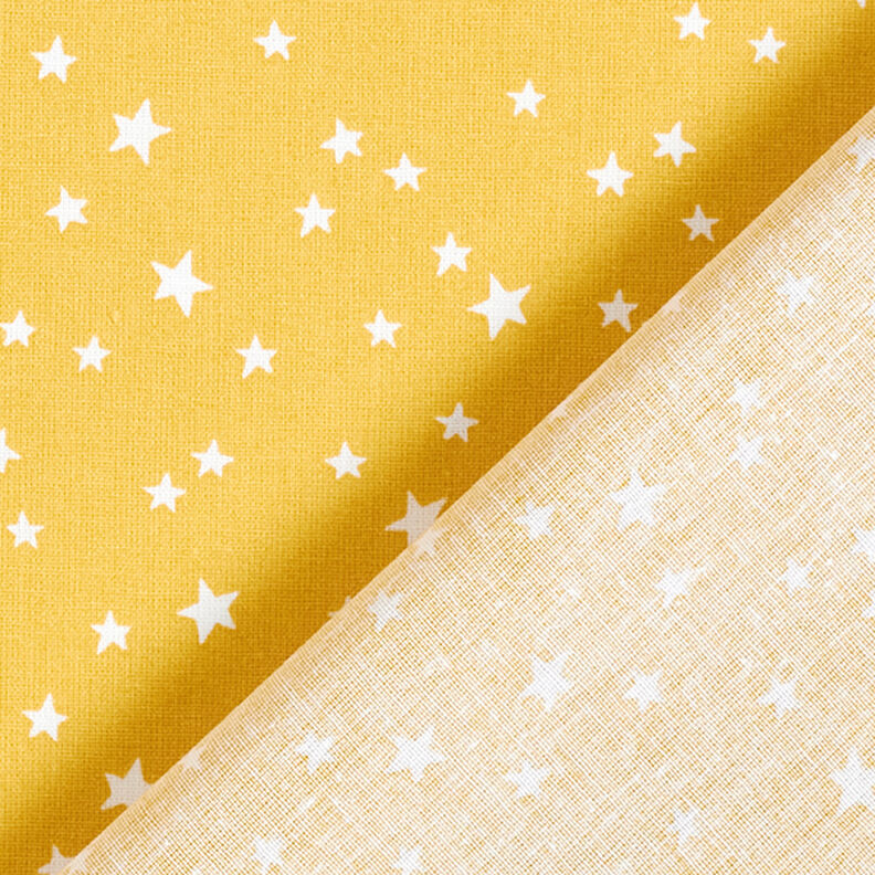 Bavlněný popelín Nepravidelné hvězdy – hořčicove žlutá,  image number 4