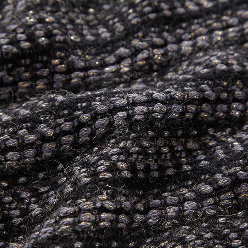 Kabátová tkanina směs panenské vlny Lurex Melange – antracitová,  image number 2