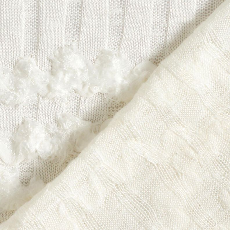 Žebrovaná pletenina Efekt paisley – slonová kost,  image number 4