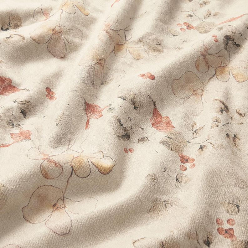 Stretchový velur s podšívkou ze sherpy, jemné květiny | Katia Fabrics – přírodni, image number 3