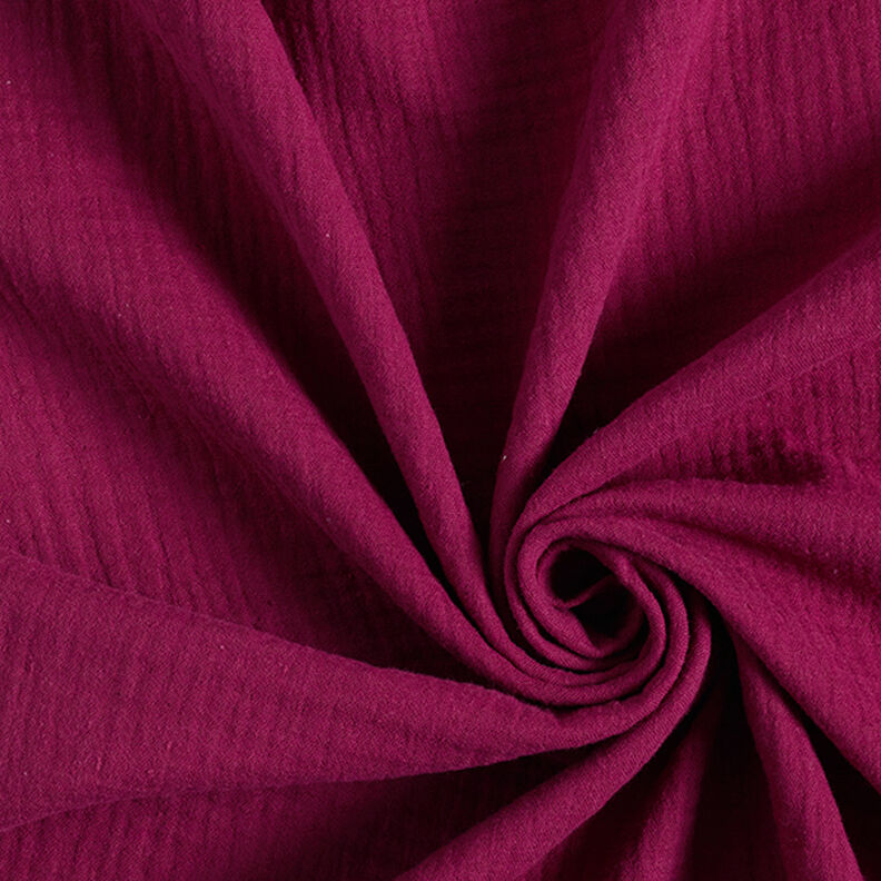 Mušelín / dvojitá mačkaná tkanina – bordó,  image number 1