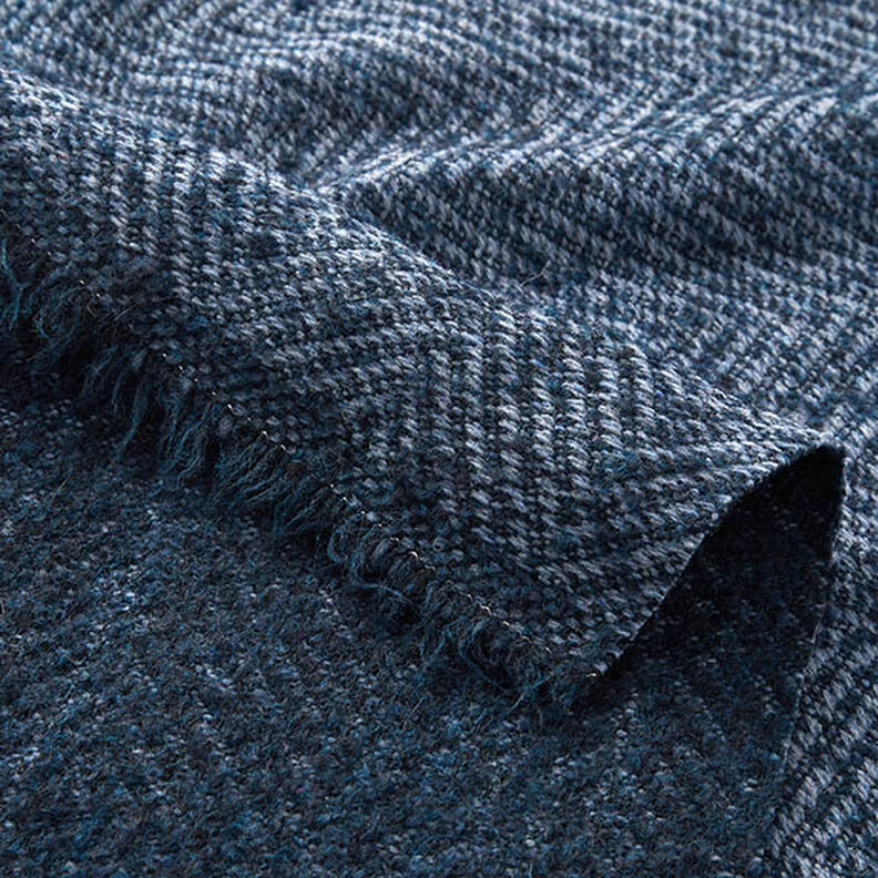 Kabátová tkanina směs vlny cik-cak – namornicka modr,  image number 5